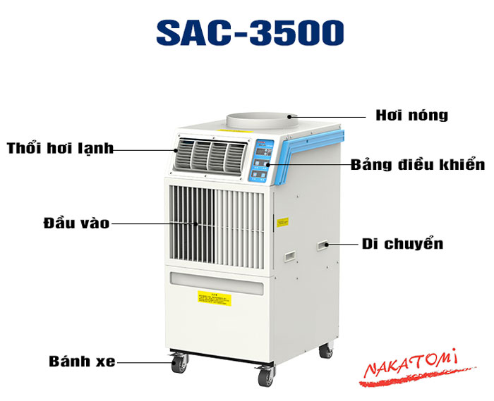 thông số máy lạnh di động sac-3500