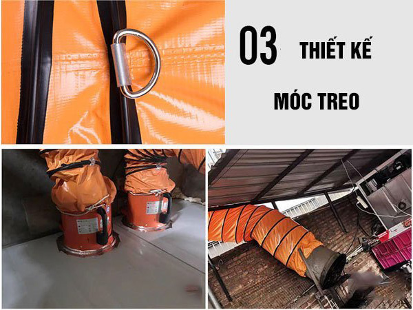 Ống Gió Cam Simili - Ống Thông Gió Công Nghiệp Thiết kế khuyên treo tiện lợi